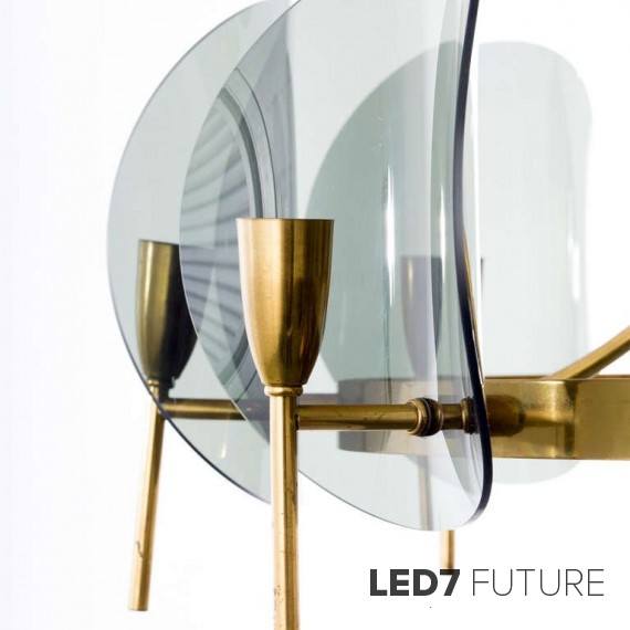 Fontana Arte - Concave Lucite Disk Chandelier